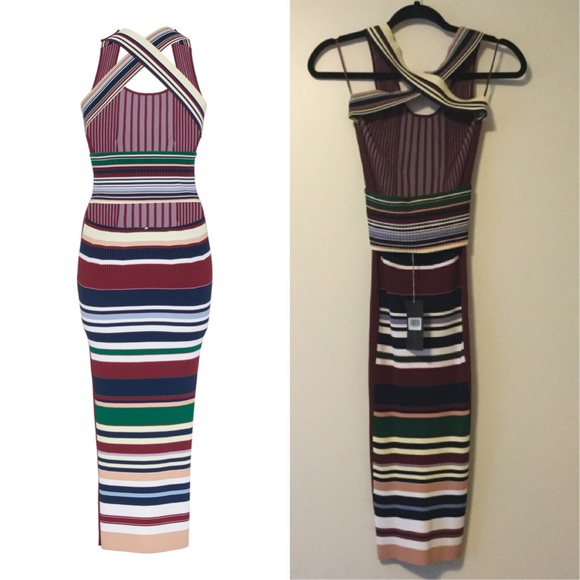 Sportmax Moneta Ribbed Dress ColorBurgundy - Picture 4 of 8